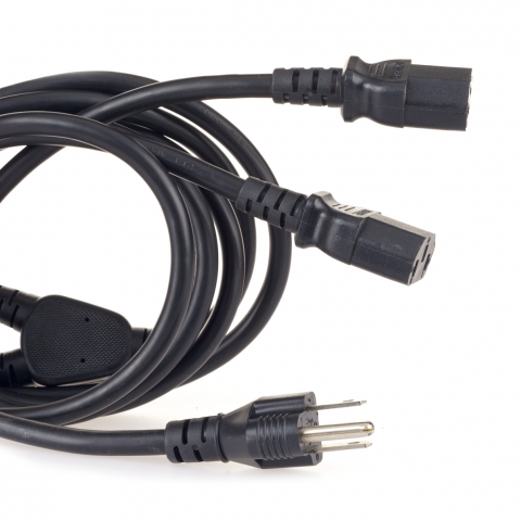 NEMA 5-15P to IEC C13 -125 Volt Y Cable 3 ft